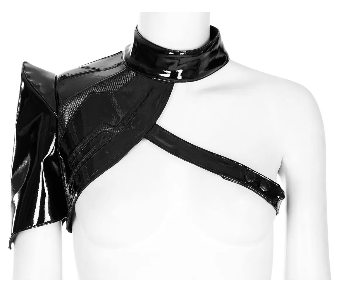 Futuristic One-Arm Accessory - Glossy Patent Leather