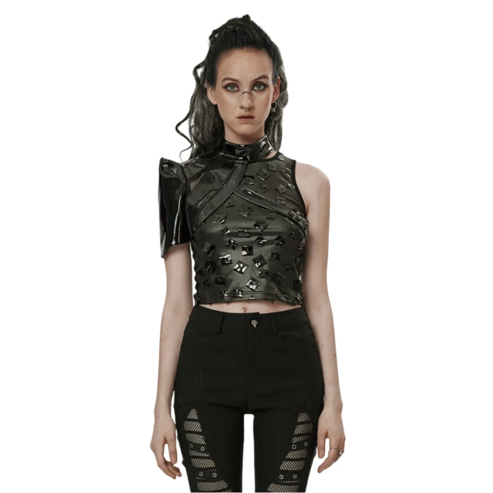 Futuristic One-Arm Accessory - Glossy Patent Leather