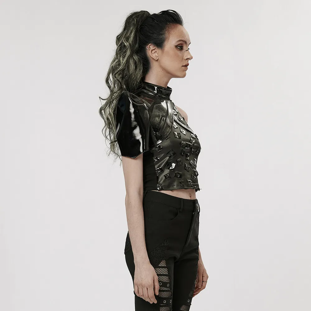 Futuristic One-Arm Accessory - Glossy Patent Leather