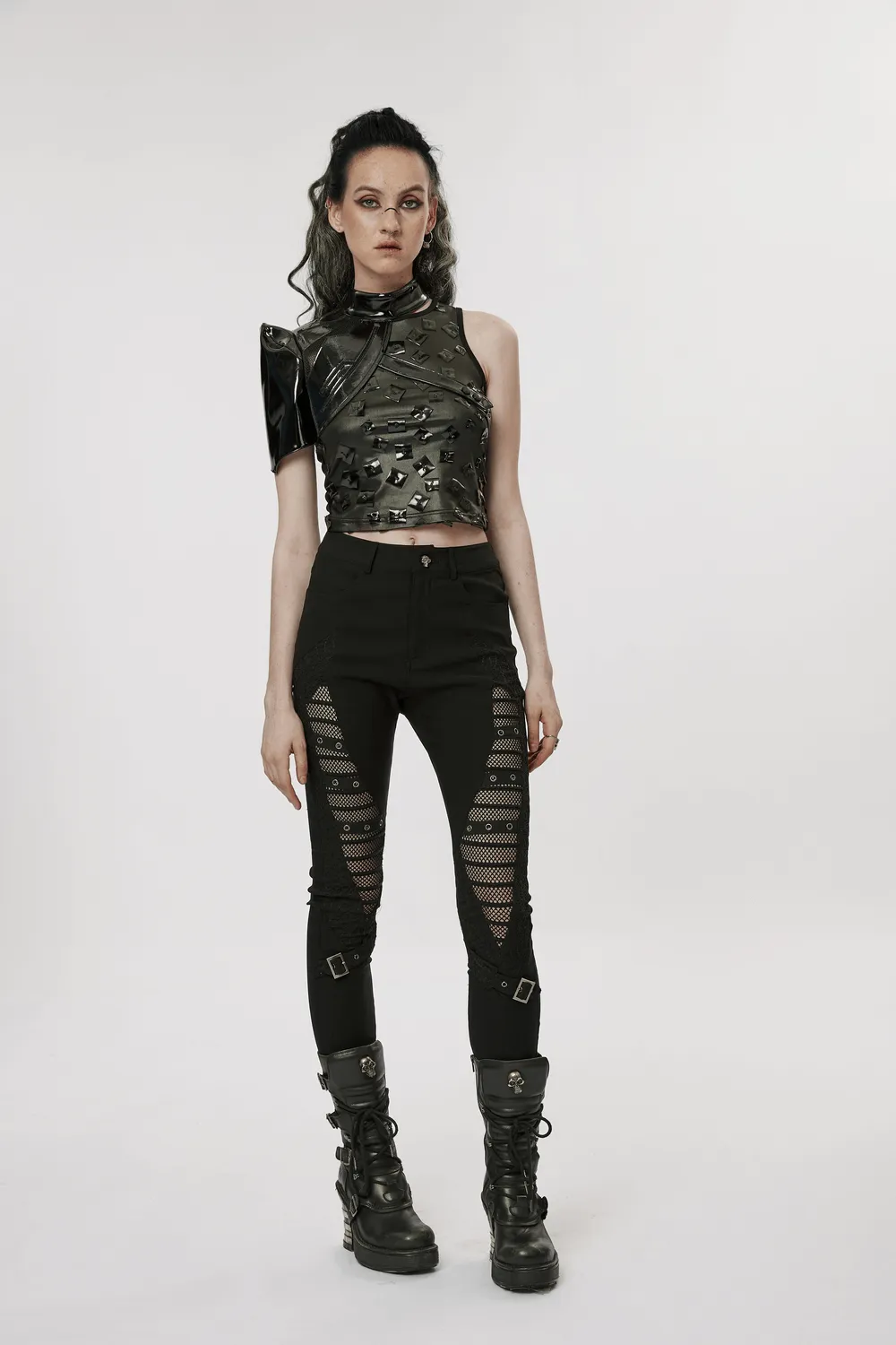 Futuristic One-Arm Accessory - Glossy Patent Leather