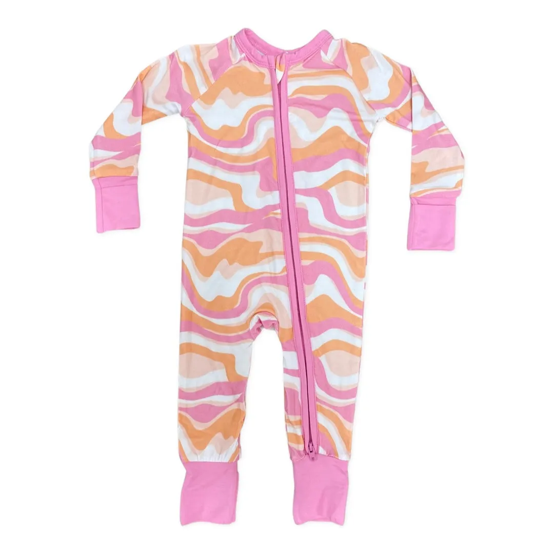 In My Jammers Wavy Baby Zipper Romper
