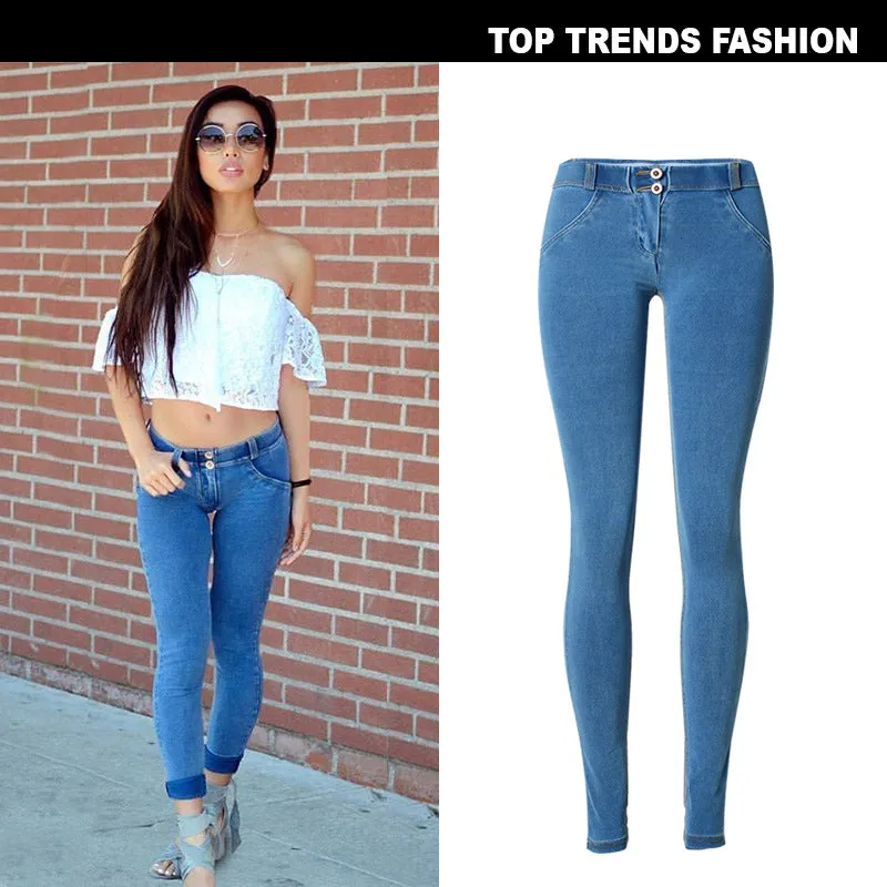 Jeans Woman Peach Push Up Hip Skinny Denim Pant