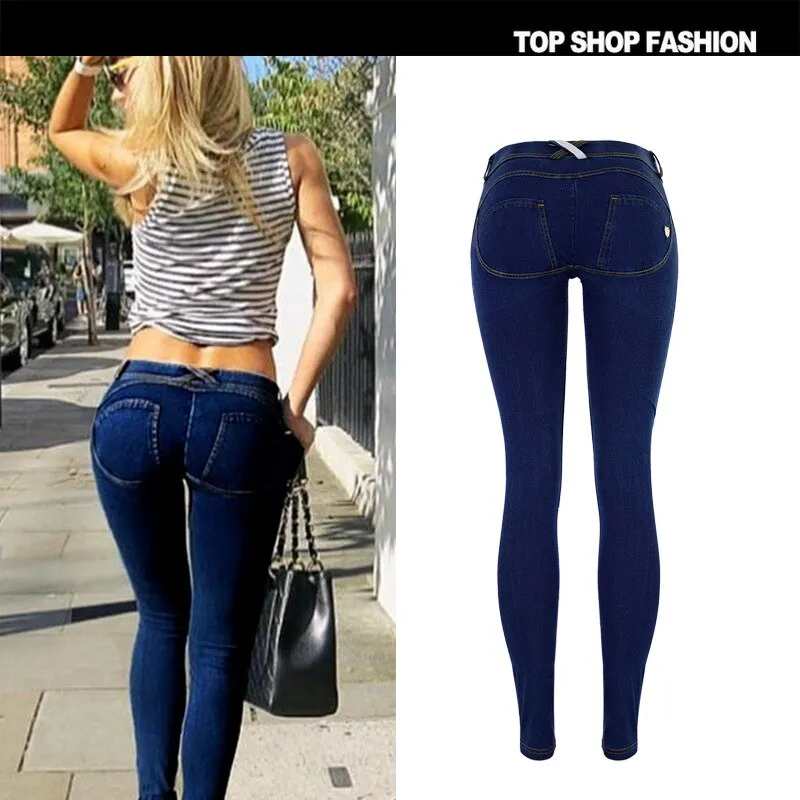 Jeans Woman Peach Push Up Hip Skinny Denim Pant