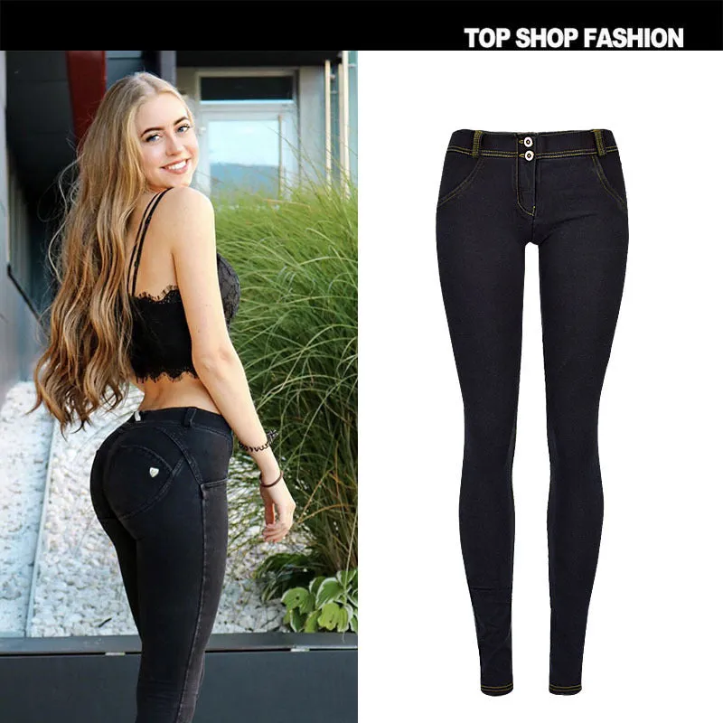 Jeans Woman Peach Push Up Hip Skinny Denim Pant