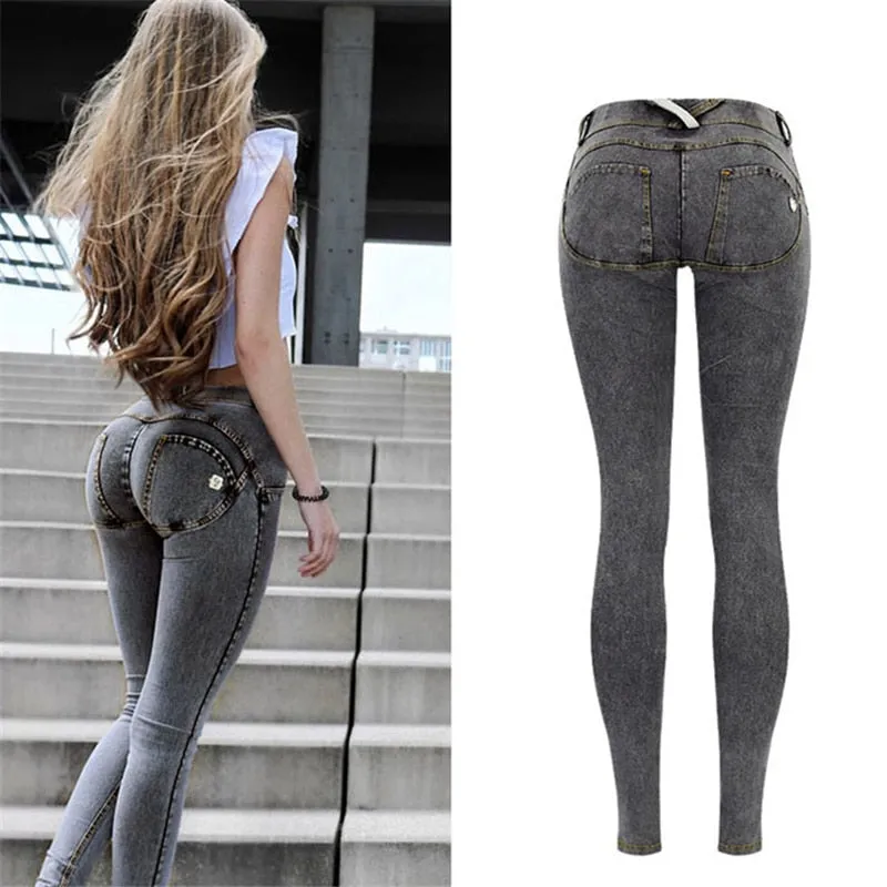 Jeans Woman Peach Push Up Hip Skinny Denim Pant