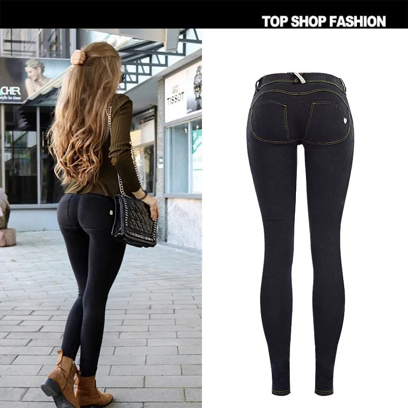 Jeans Woman Peach Push Up Hip Skinny Denim Pant