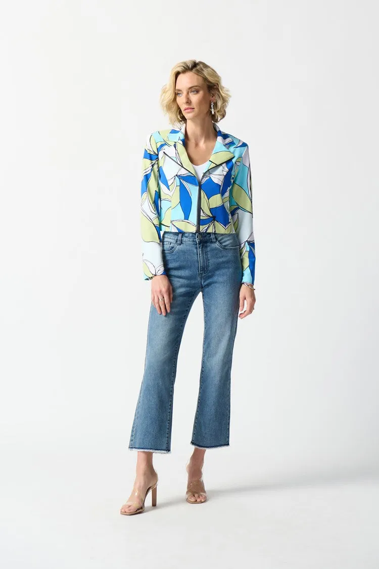 Joseph Ribkoff Silky Knit Floral Print Fitted Jacket