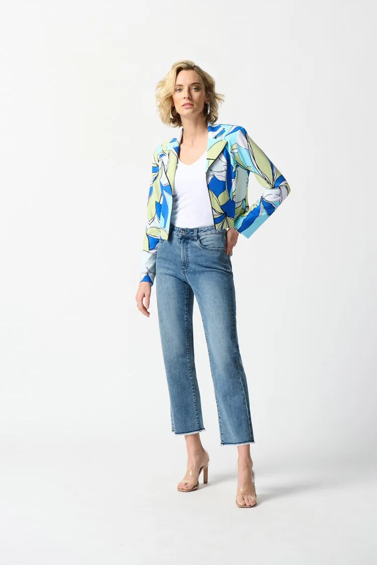 Joseph Ribkoff Silky Knit Floral Print Fitted Jacket