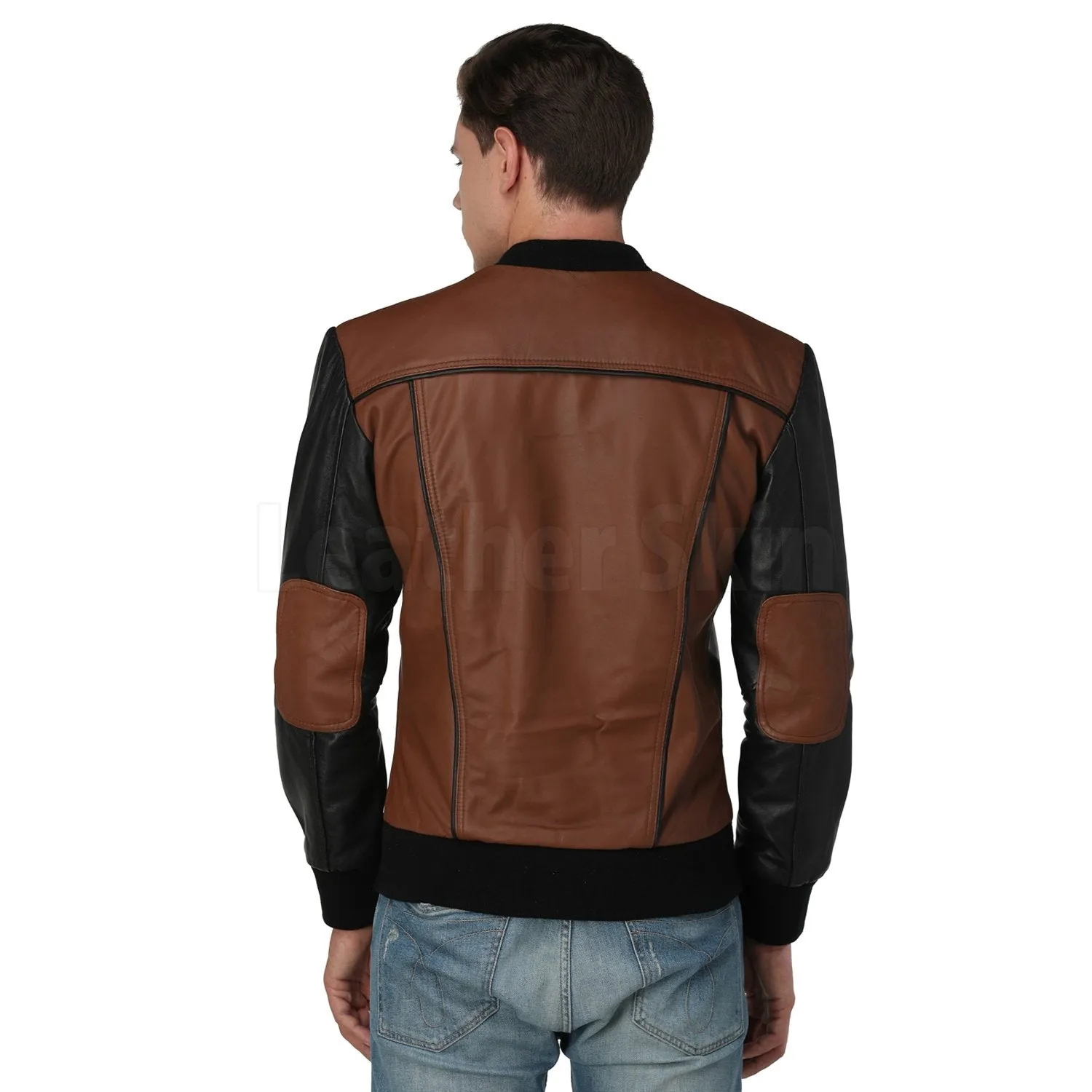 Justin Bomber Brown Leather Jacket
