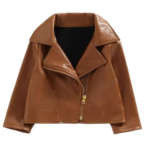 Kids Brown Leather Jacket