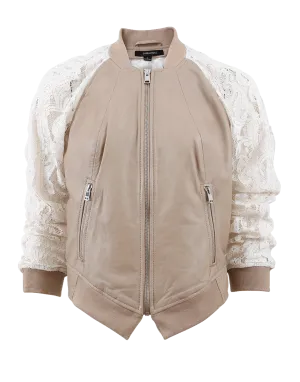 Lace Sleeve Bomber Jacket