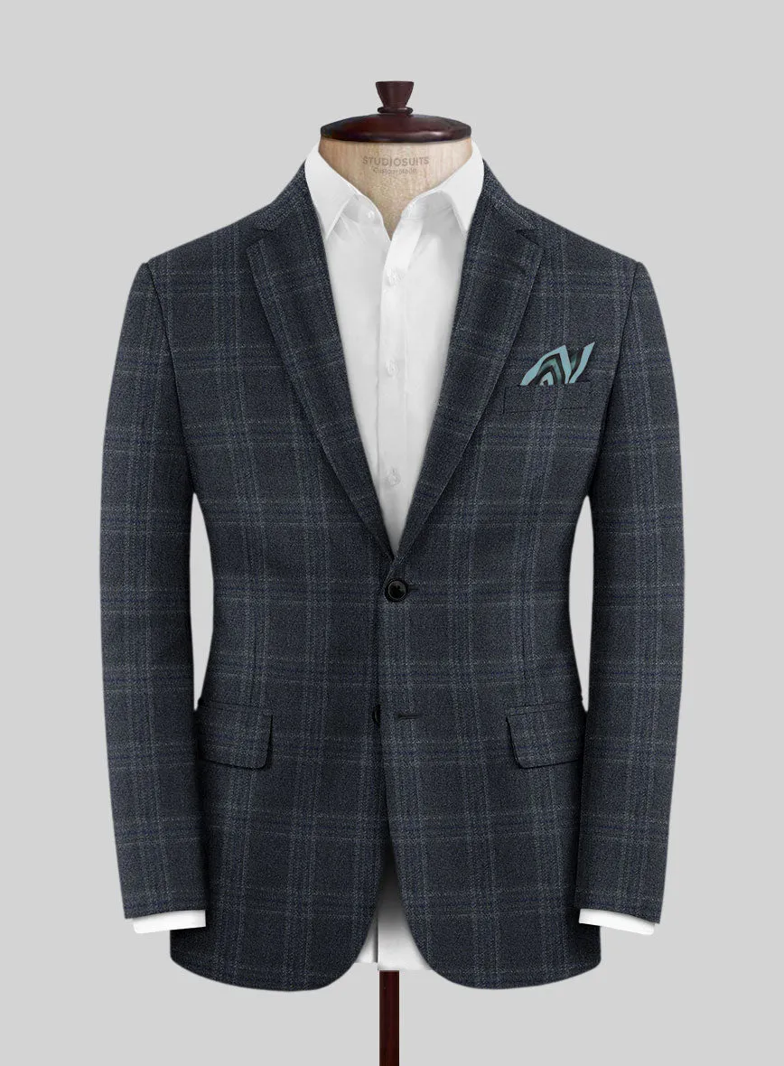 Lanificio Zegna Loop Verone Blue Checks Wool Jacket