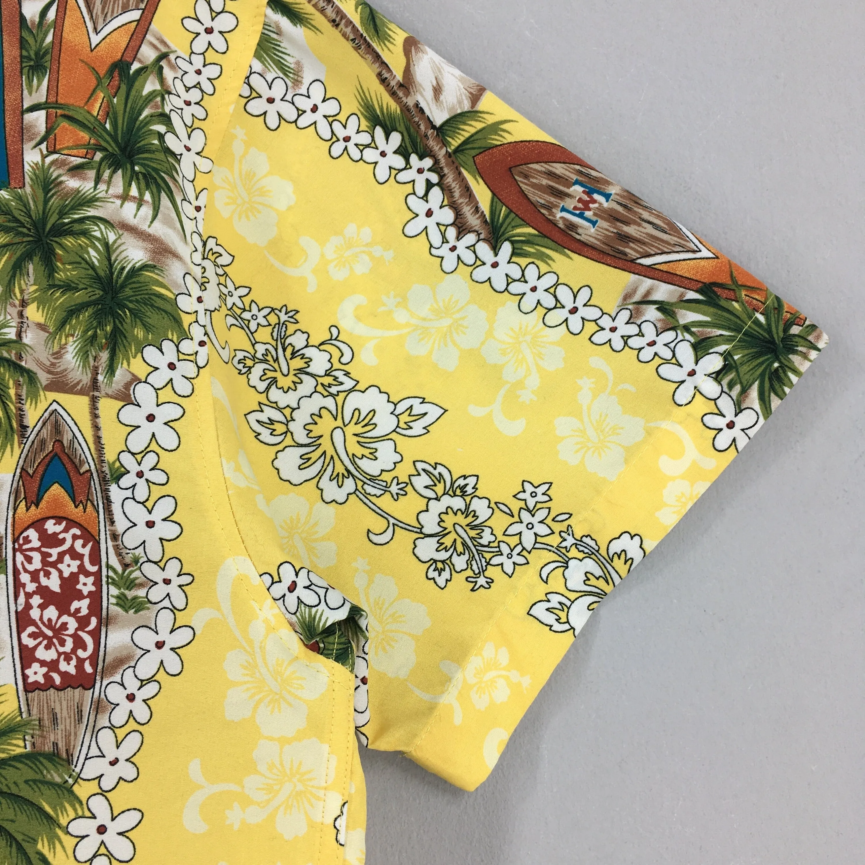 Lowes Hawaiian Coconut Tree Beach View Shirt Medium