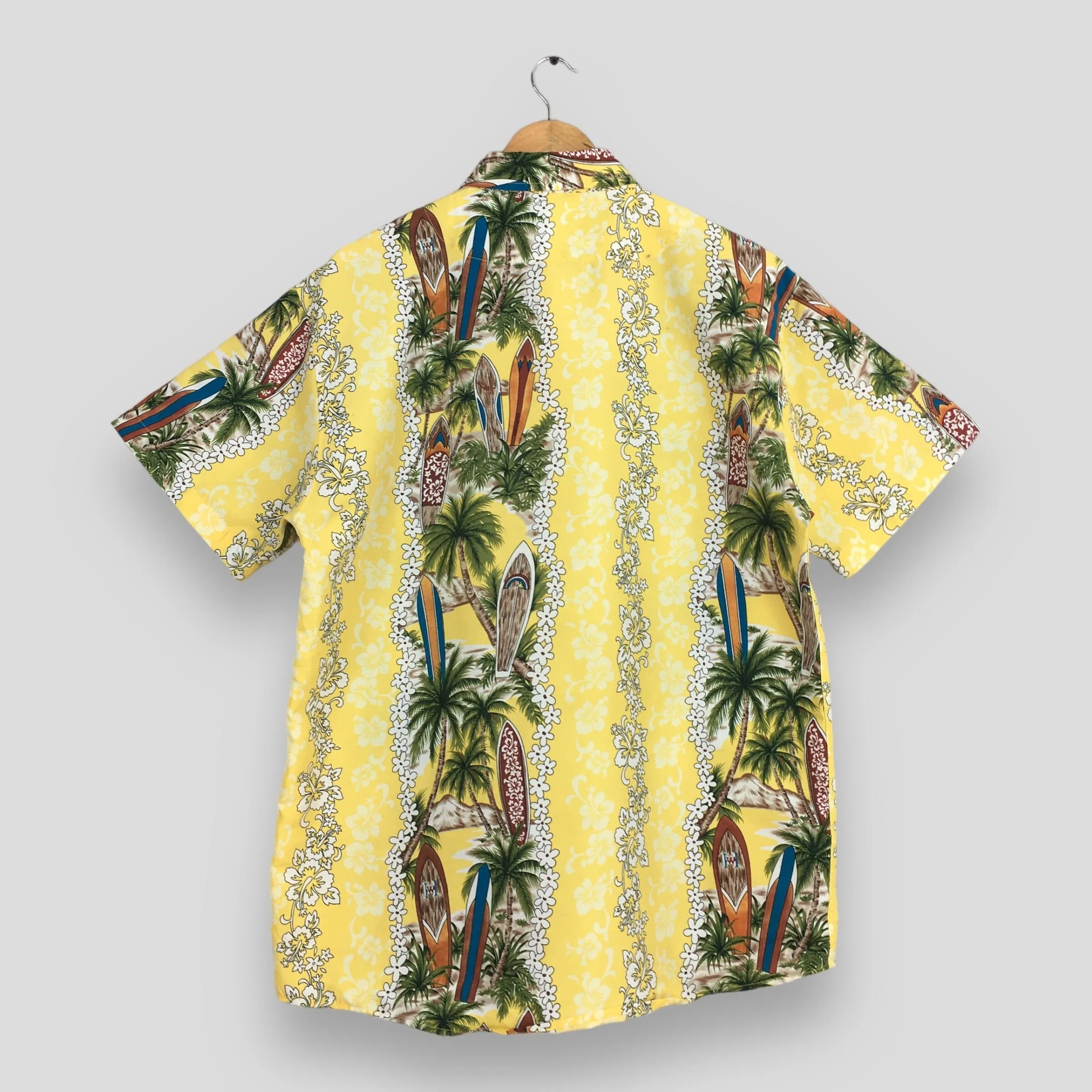 Lowes Hawaiian Coconut Tree Beach View Shirt Medium