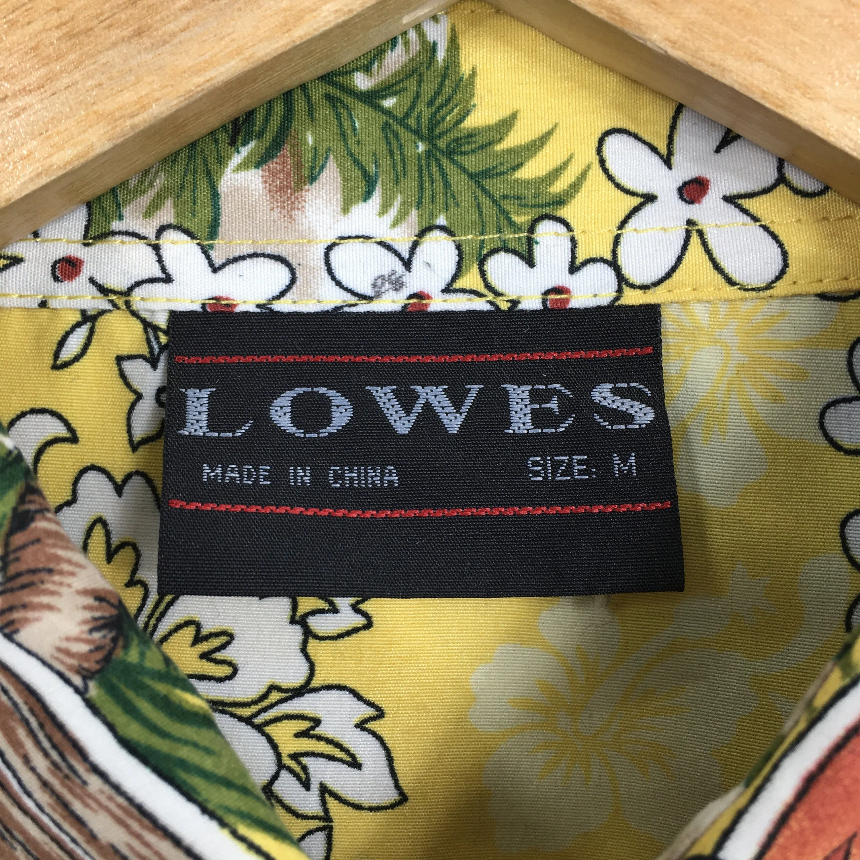 Lowes Hawaiian Coconut Tree Beach View Shirt Medium