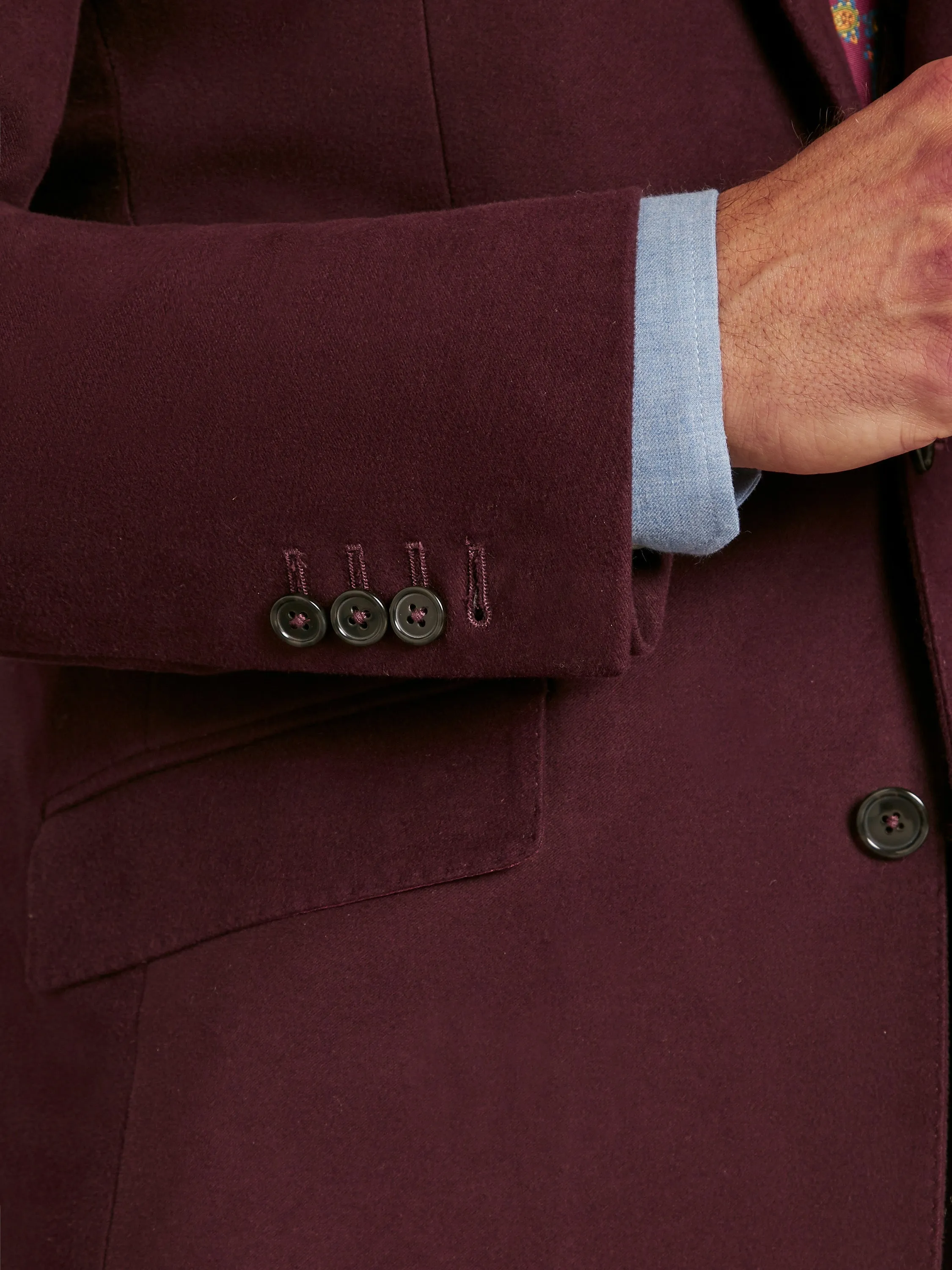 Luxury Eaton Jacket - Wine Moleskin
