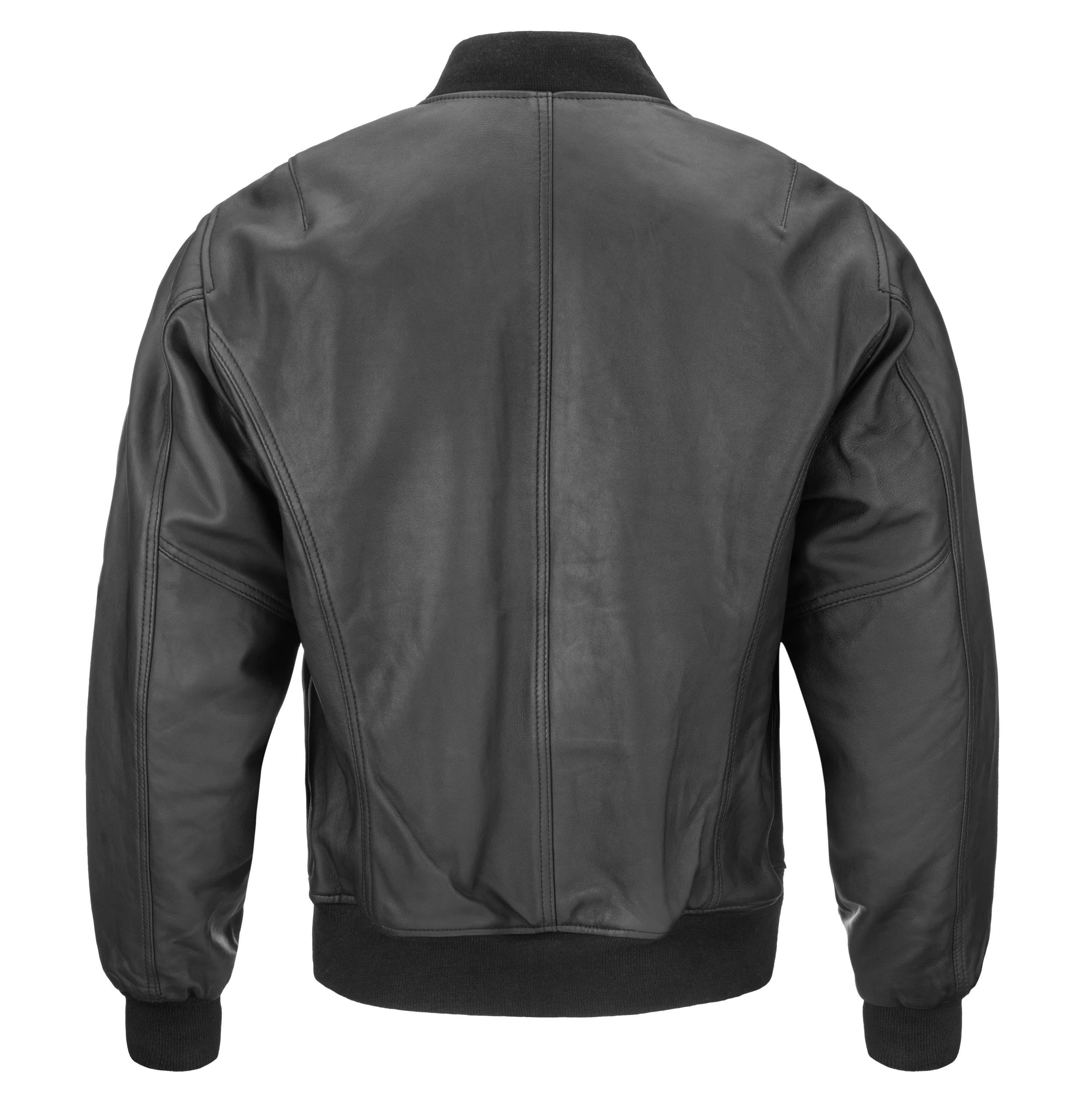 MA-1 Black Sheepskin Leather Flight Jacket