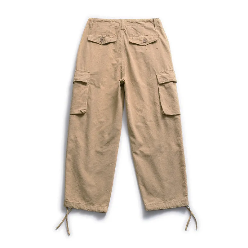 Man Fall Outfits Cargo Pants Overalls Men's Large Pocket Straight-Leg Pants Loose Casual Closing Wide Leg Pants