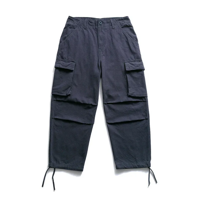 Man Fall Outfits Cargo Pants Overalls Men's Large Pocket Straight-Leg Pants Loose Casual Closing Wide Leg Pants