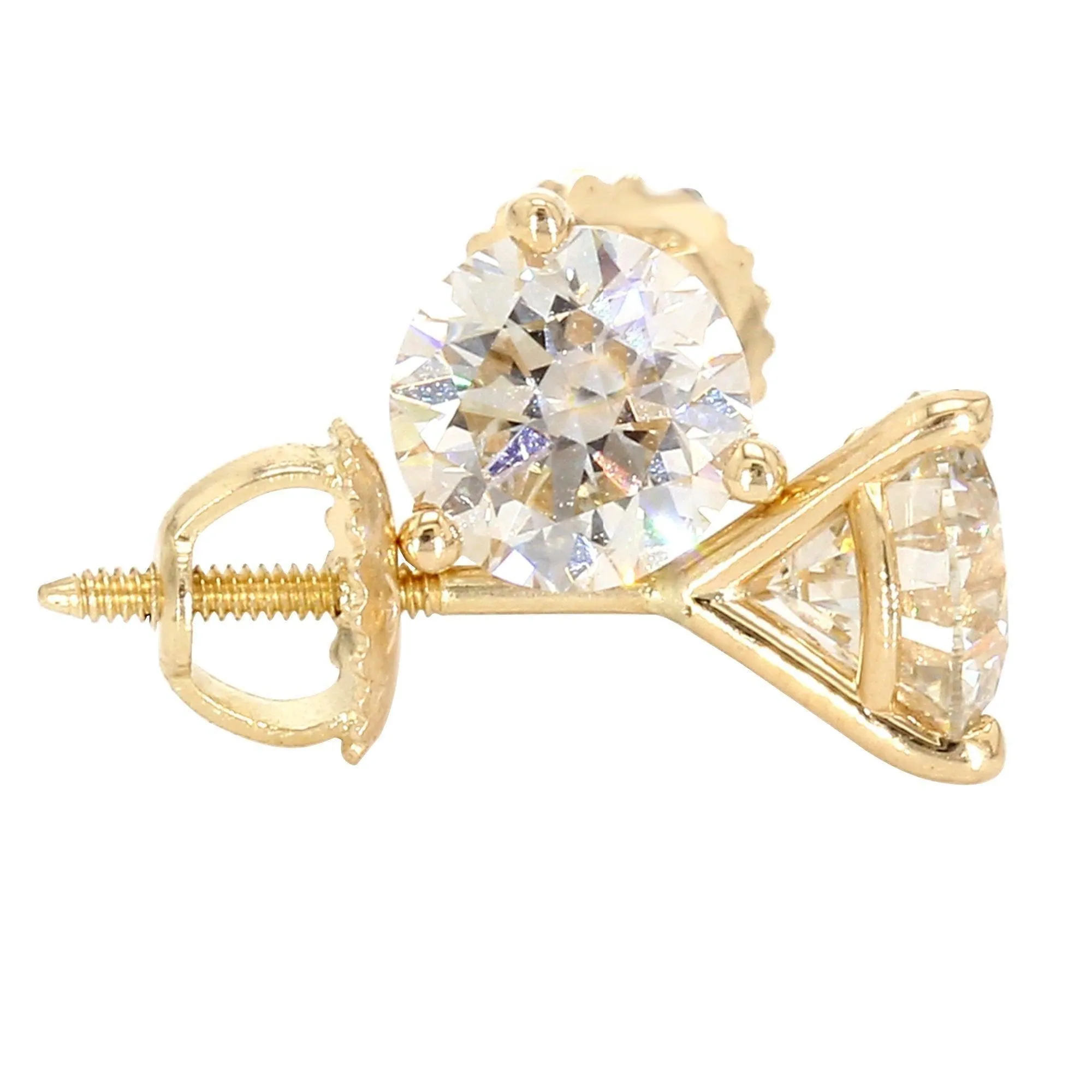 Martini Round Earrings 2.00 CTW. IGI Certified E-F VS
