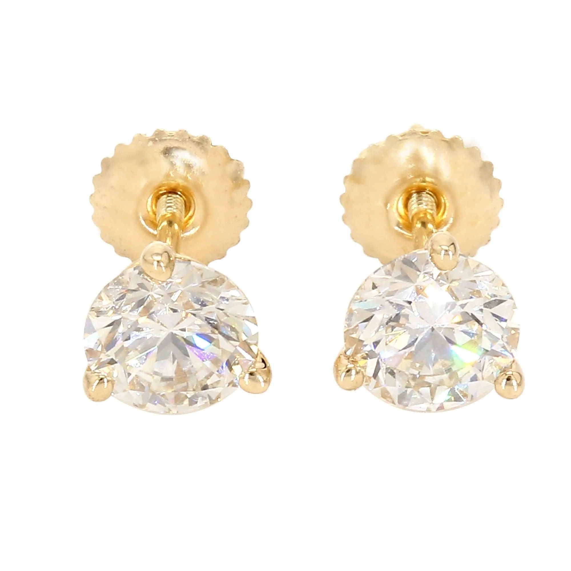 Martini Round Earrings 3/4 CTW. IGI Certified E-F VS