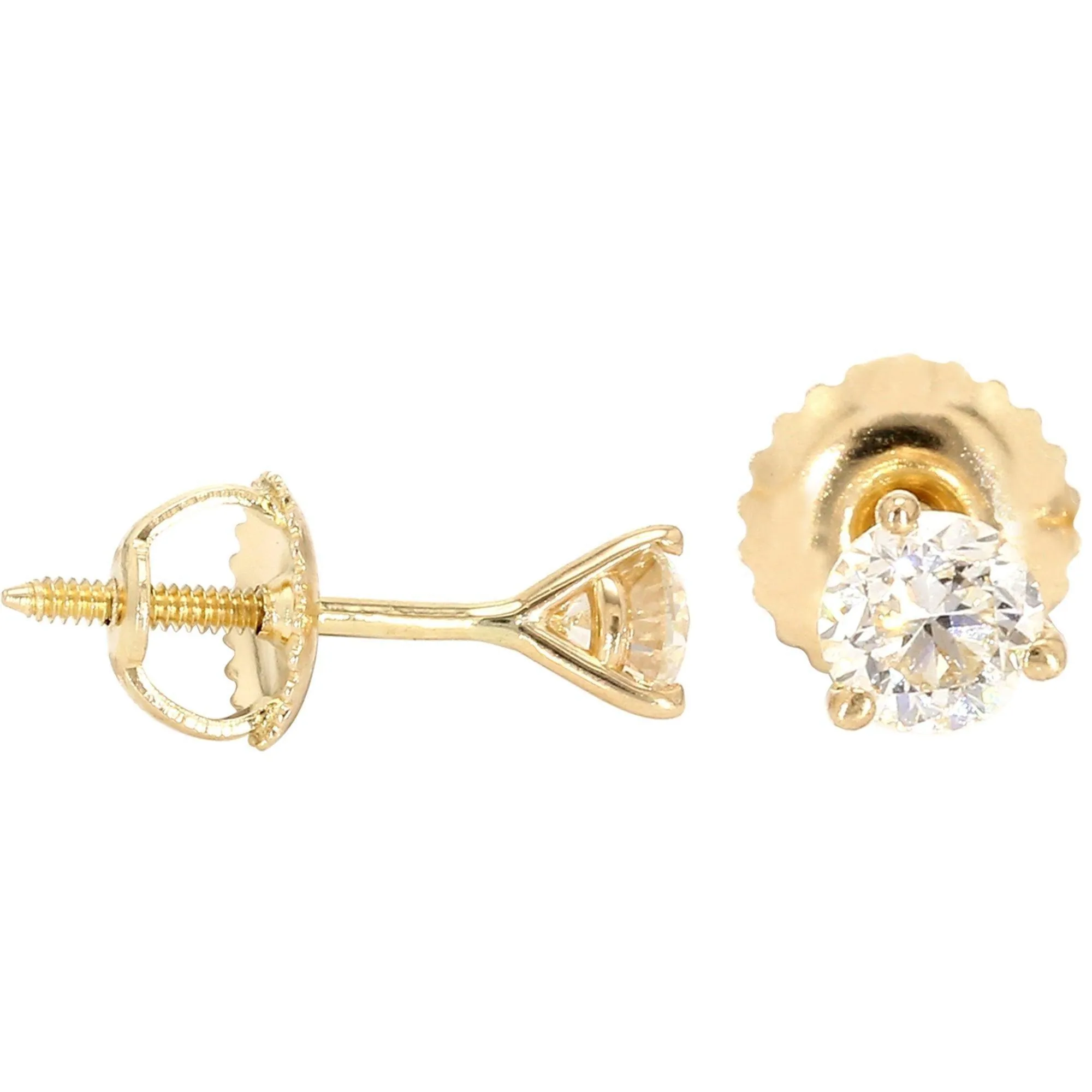 Martini Round Earrings 3/4 CTW. IGI Certified E-F VS