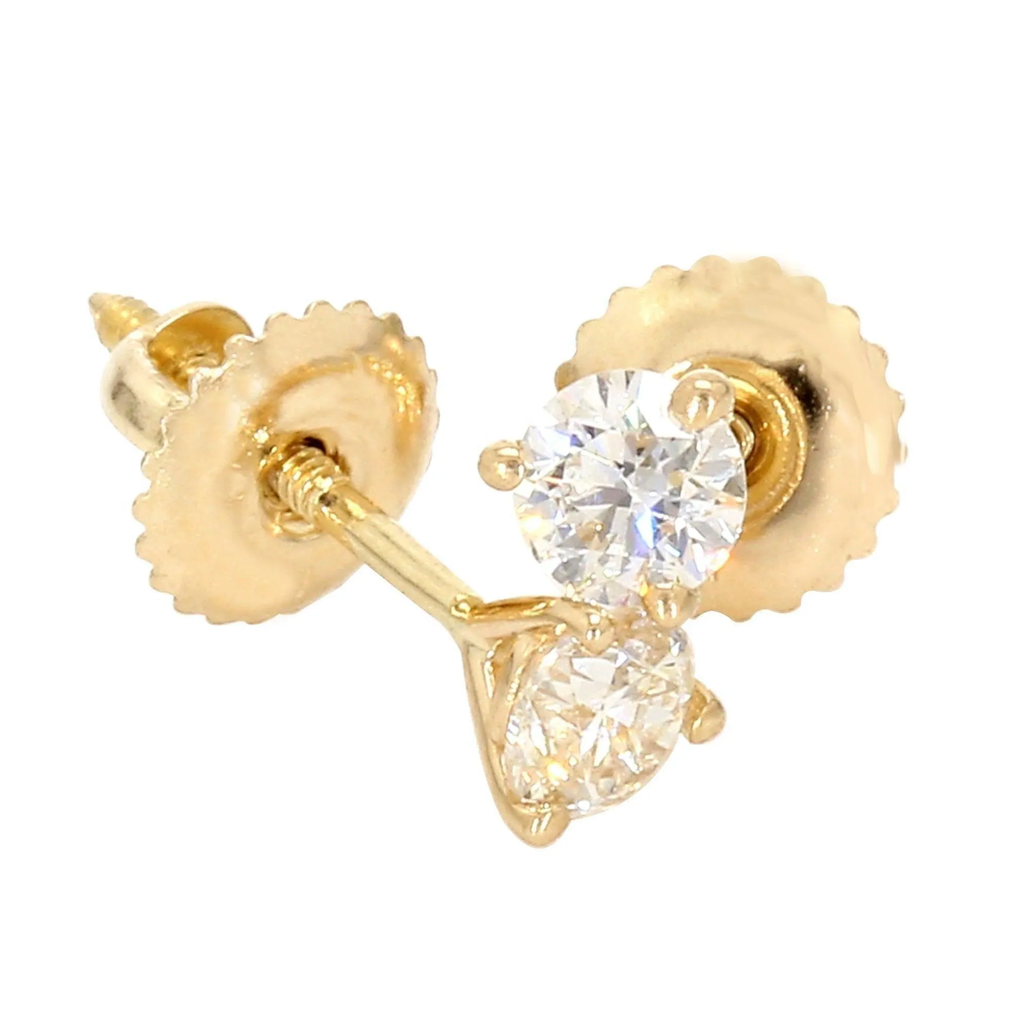 Martini Round Earrings 3/4 CTW. IGI Certified E-F VS