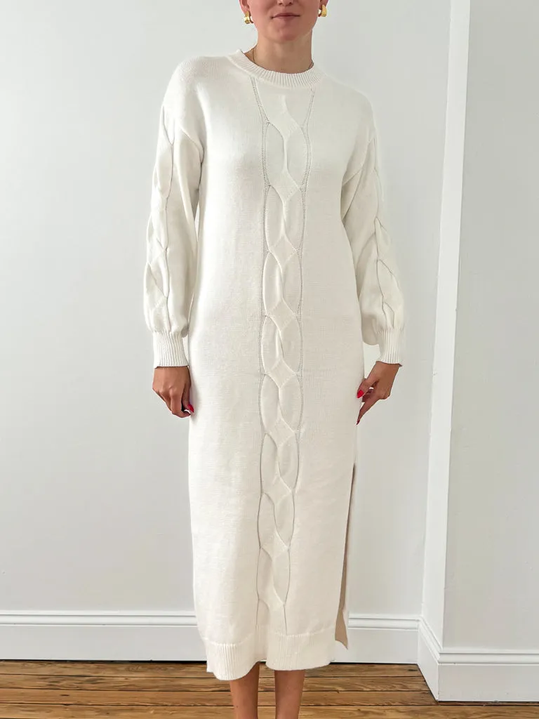 Maya Maxi Sweater Dress- White