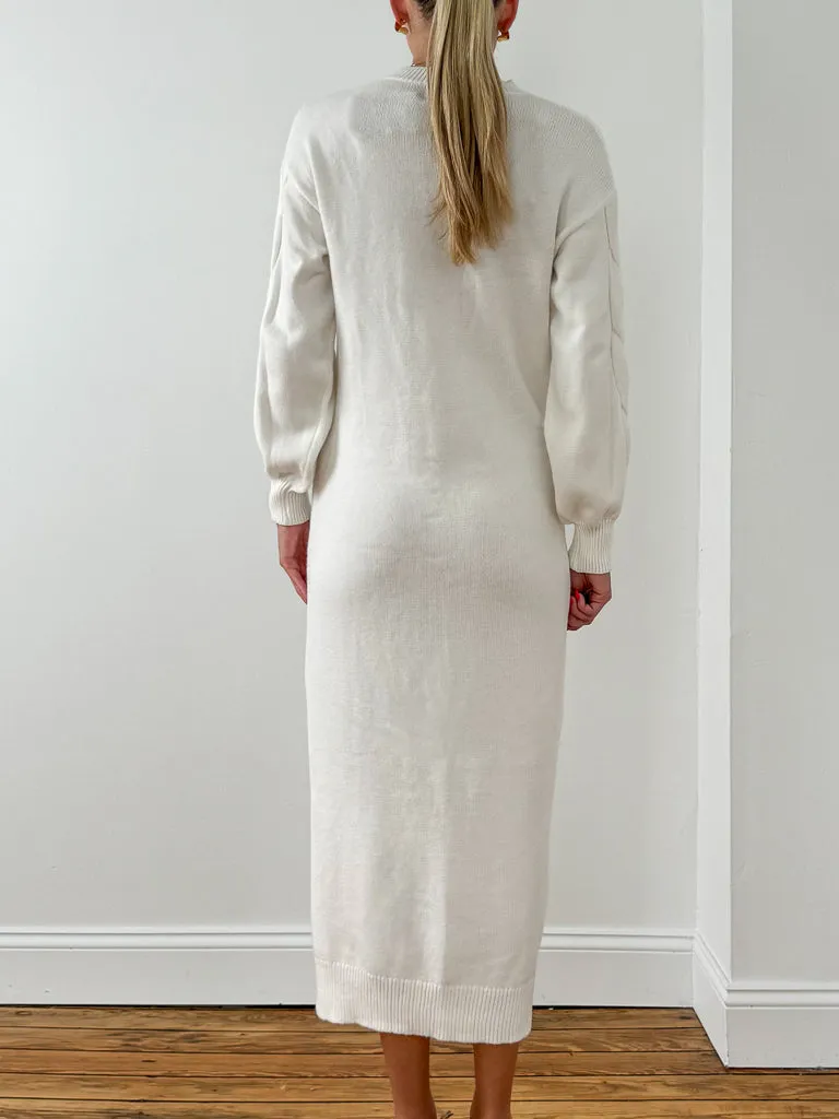 Maya Maxi Sweater Dress- White