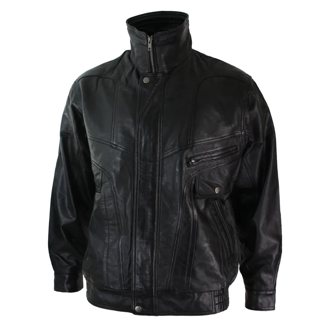 Men's Classic Bomber Nubuck Leather Jacket
