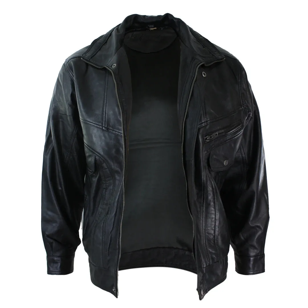 Men's Classic Bomber Nubuck Leather Jacket