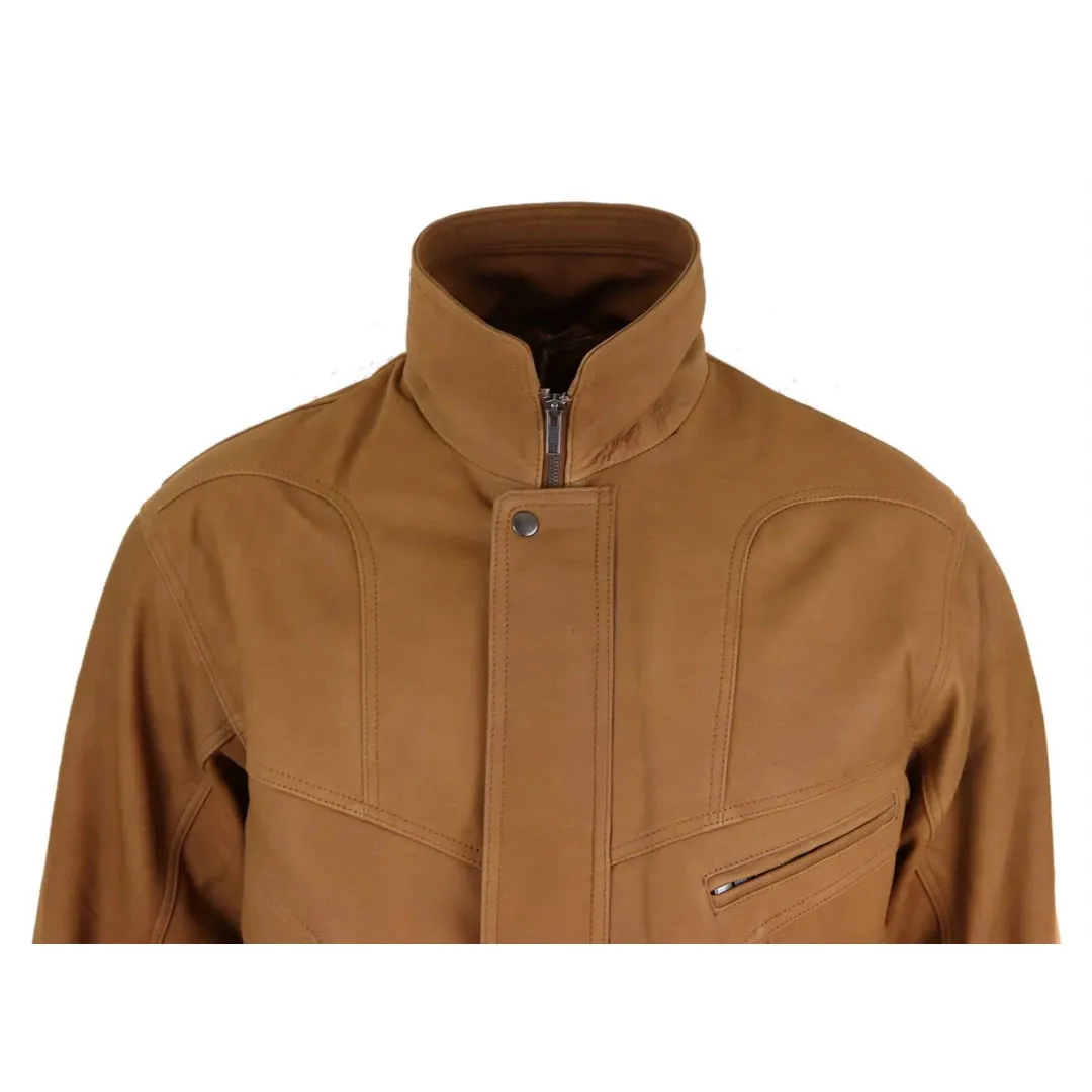 Men's Classic Bomber Nubuck Leather Jacket