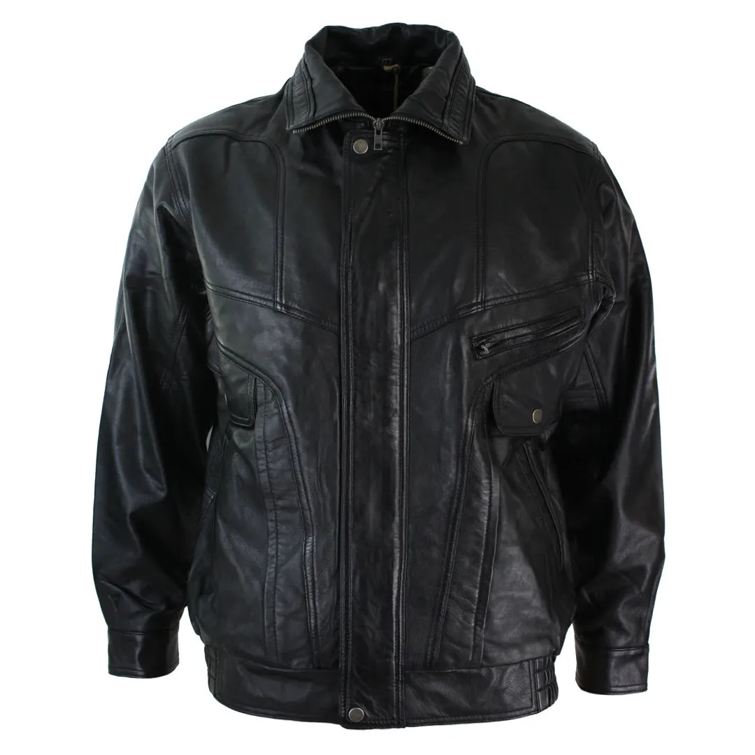 Men's Classic Bomber Nubuck Leather Jacket