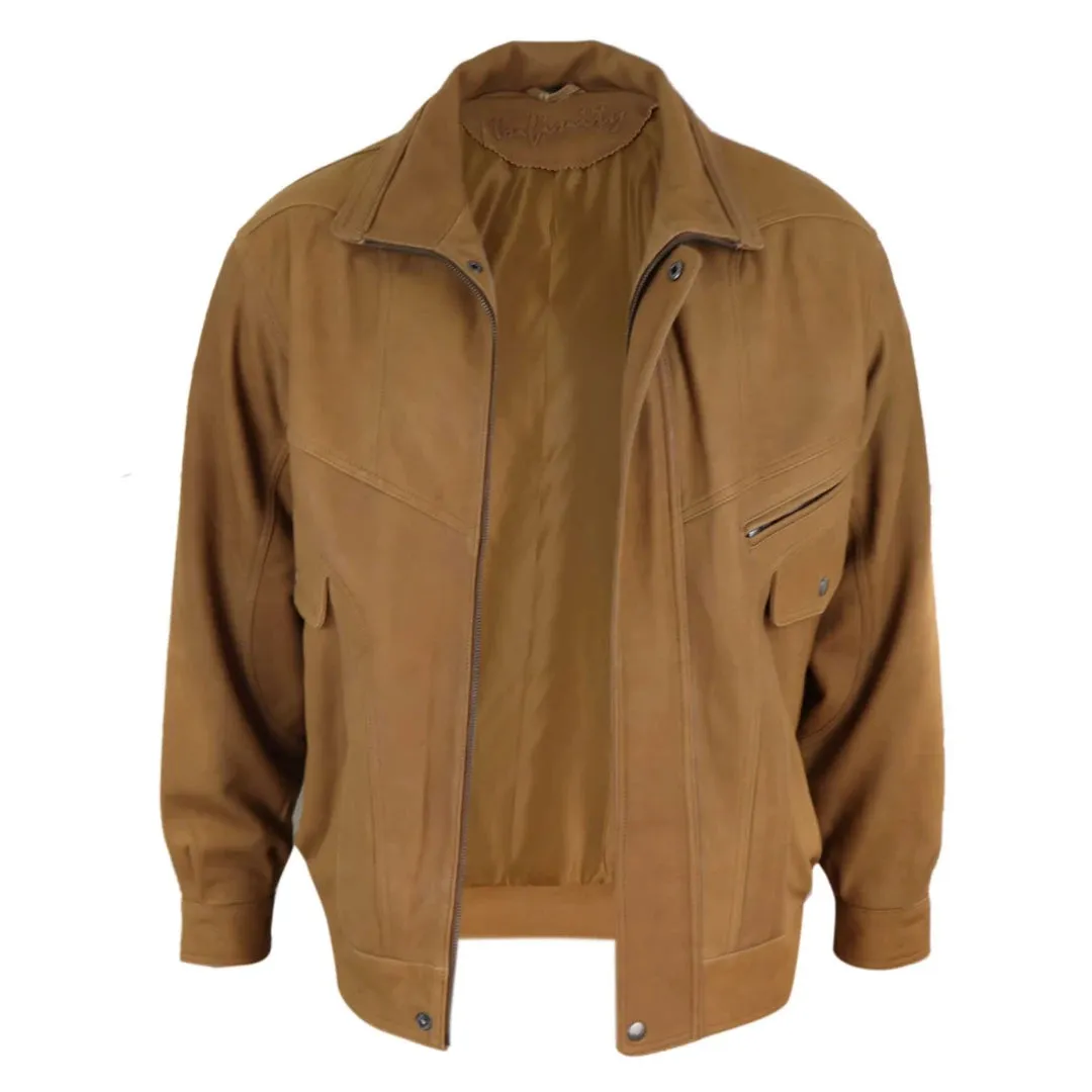Men's Classic Bomber Nubuck Leather Jacket