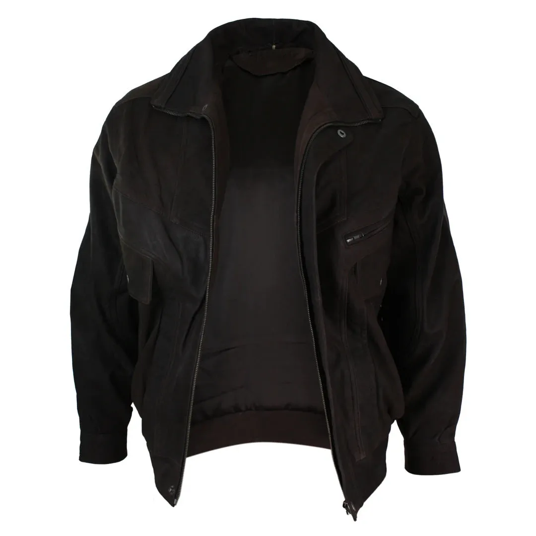 Men's Classic Bomber Nubuck Leather Jacket