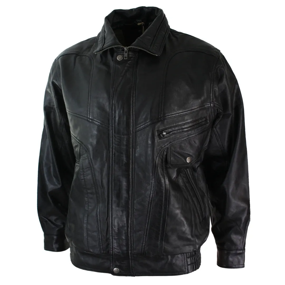 Men's Classic Bomber Nubuck Leather Jacket