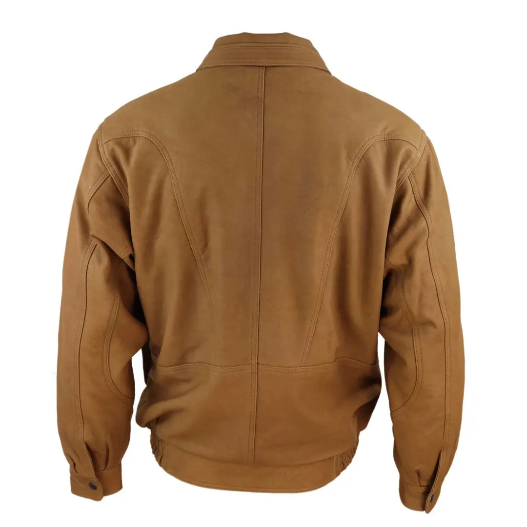 Men's Classic Bomber Nubuck Leather Jacket