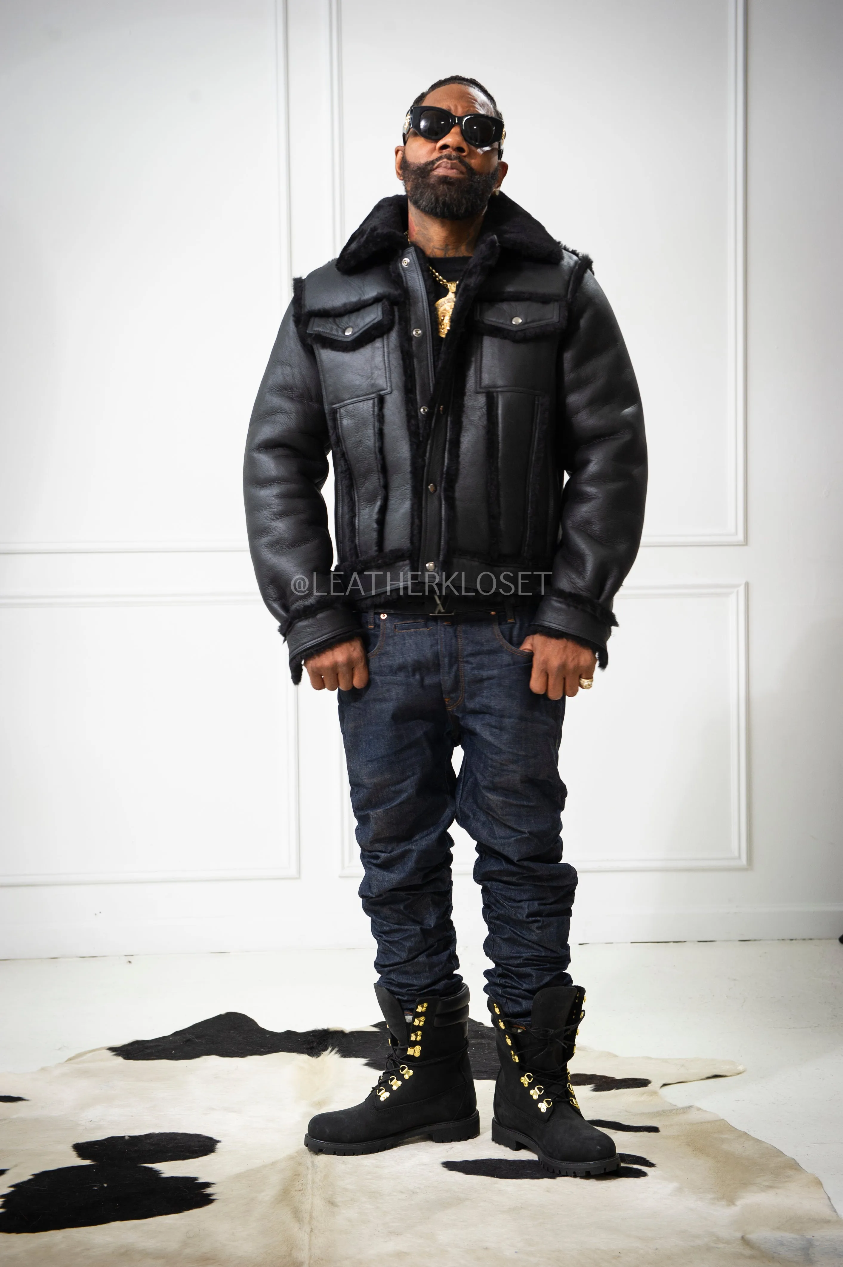Men's Shepherd Shearling Jacket [Black]