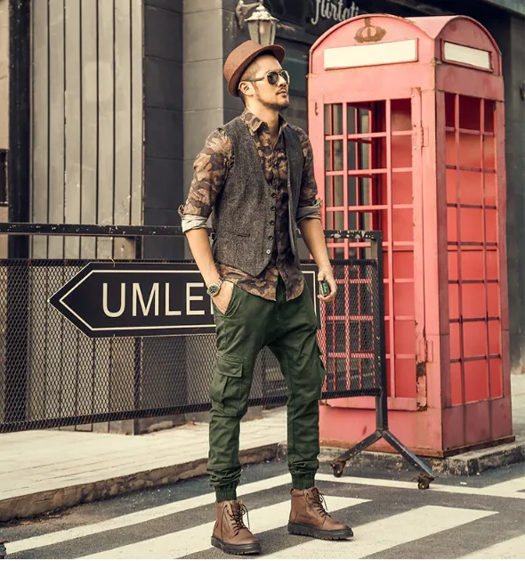 Men's Spring Elastic Casual Trousers