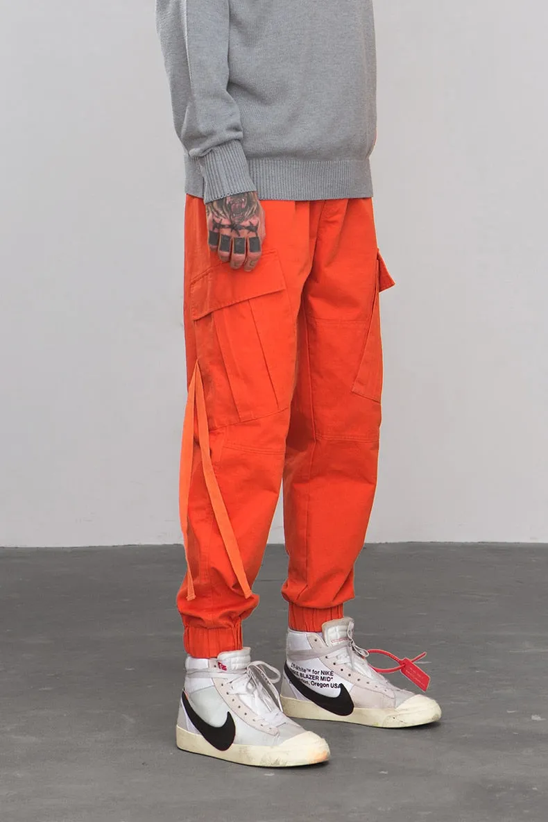 Men's Spring/Autumn Cotton Cargo Pants With Side Pockets