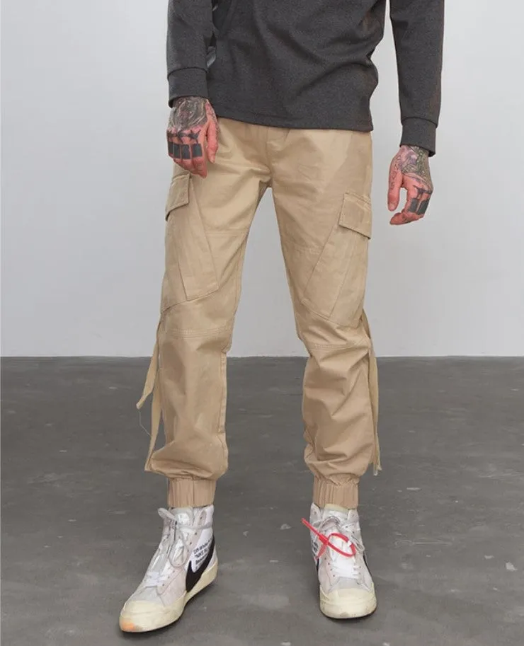 Men's Spring/Autumn Cotton Cargo Pants With Side Pockets
