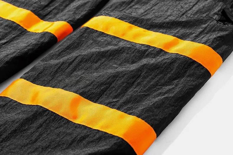 Men's Spring/Autumn Nylon Loose Cargo Pants With Fluorescent Stripes