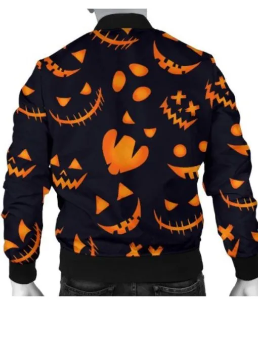 Pumpkins Pattern Halloween Bomber Jacket