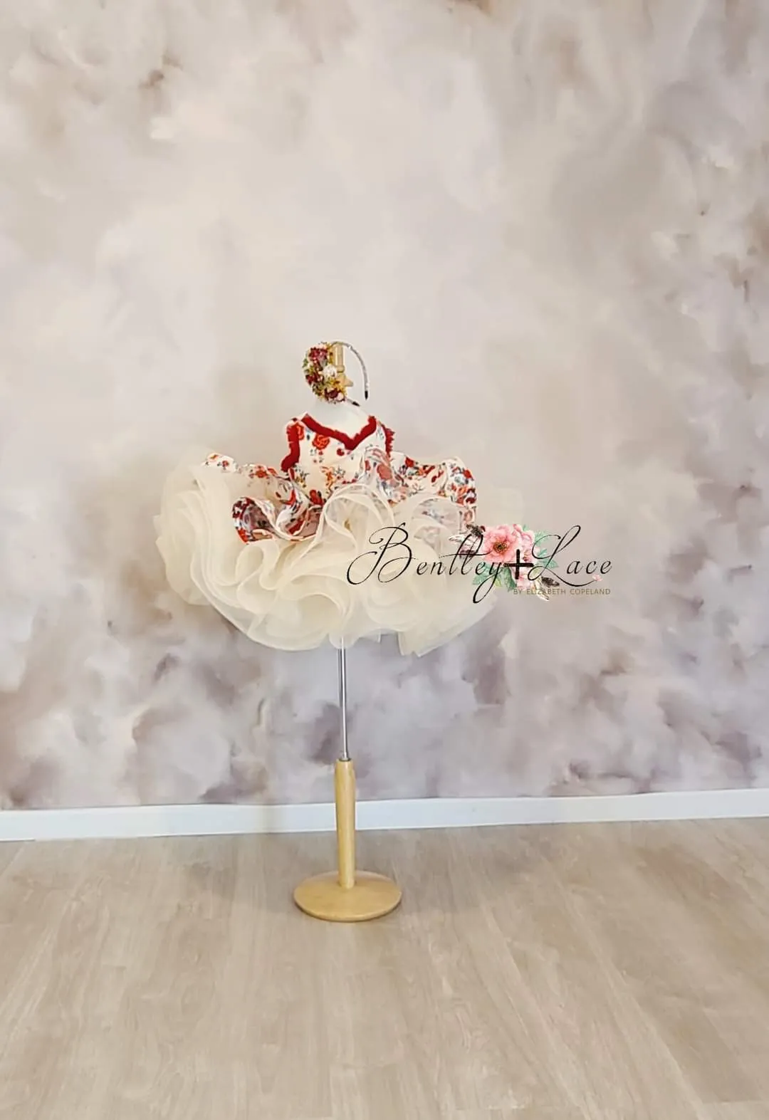 Retired rental euc "Frilly Floral" -   Petal Length Dress  - ( 3 Year - Petite 5 Year)