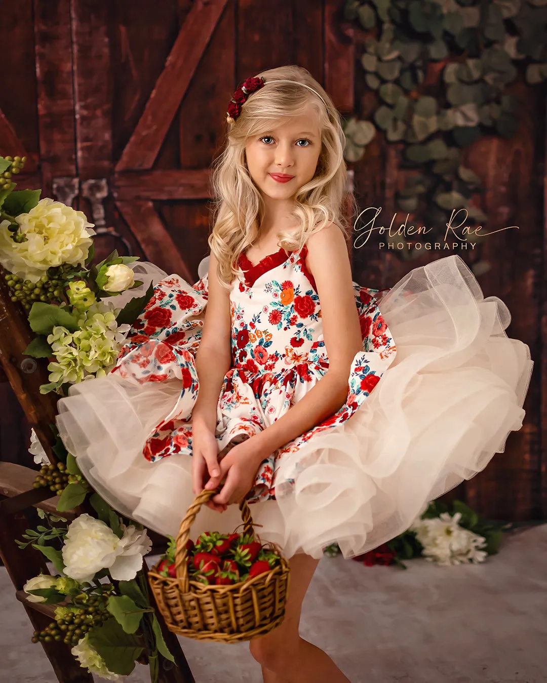 Retired rental euc "Frilly Floral" -   Petal Length Dress  - ( 3 Year - Petite 5 Year)