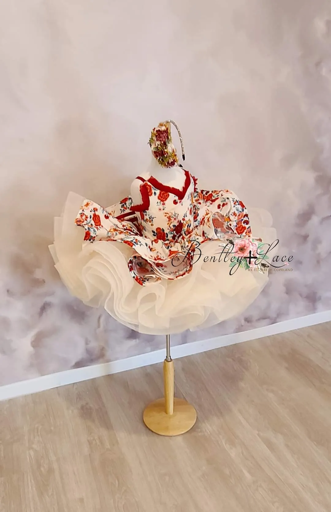 Retired rental euc "Frilly Floral" -   Petal Length Dress  - ( 3 Year - Petite 5 Year)