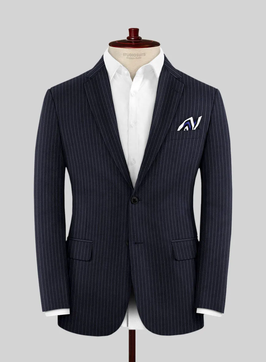 Scabal Paqui Stripe Blue Wool Jacket