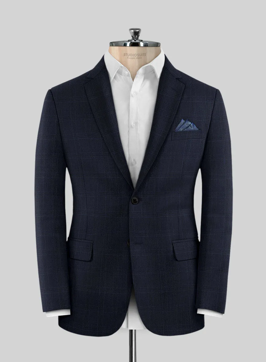 Scabal Xuito Checks Blue Wool Jacket