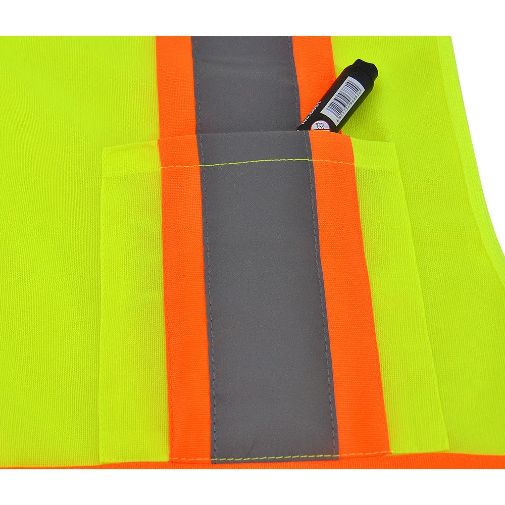 SMASYS 4 Pockets Two-Tone High Visibility Safety Vest(LB-VS052)