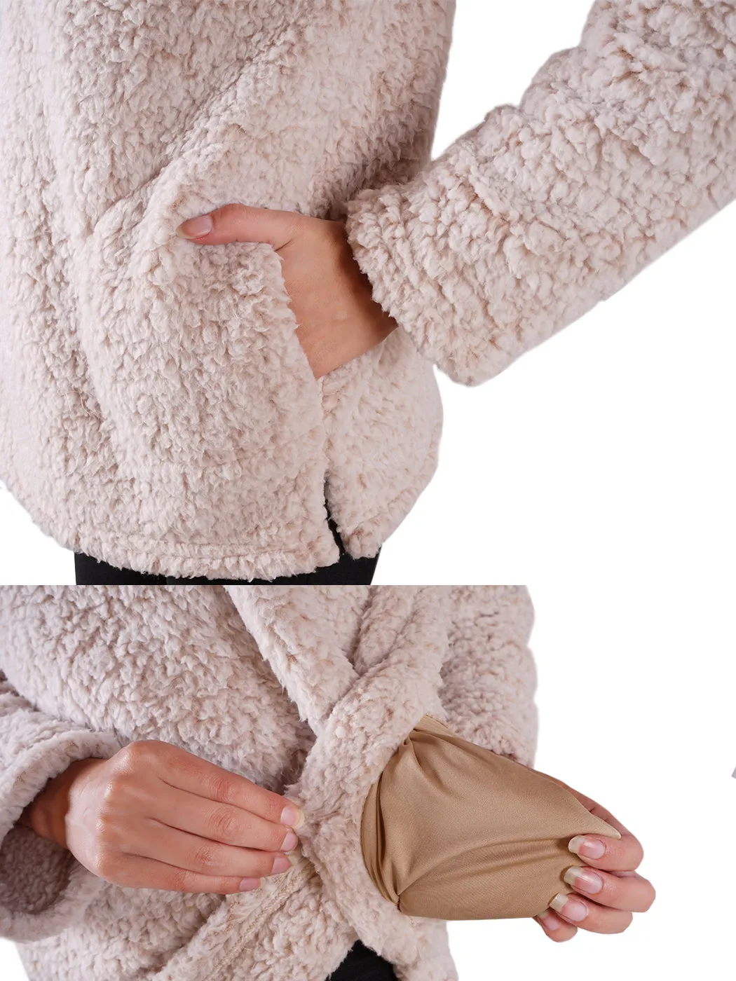 Soft Sherpa Pullover Zipper Sweater